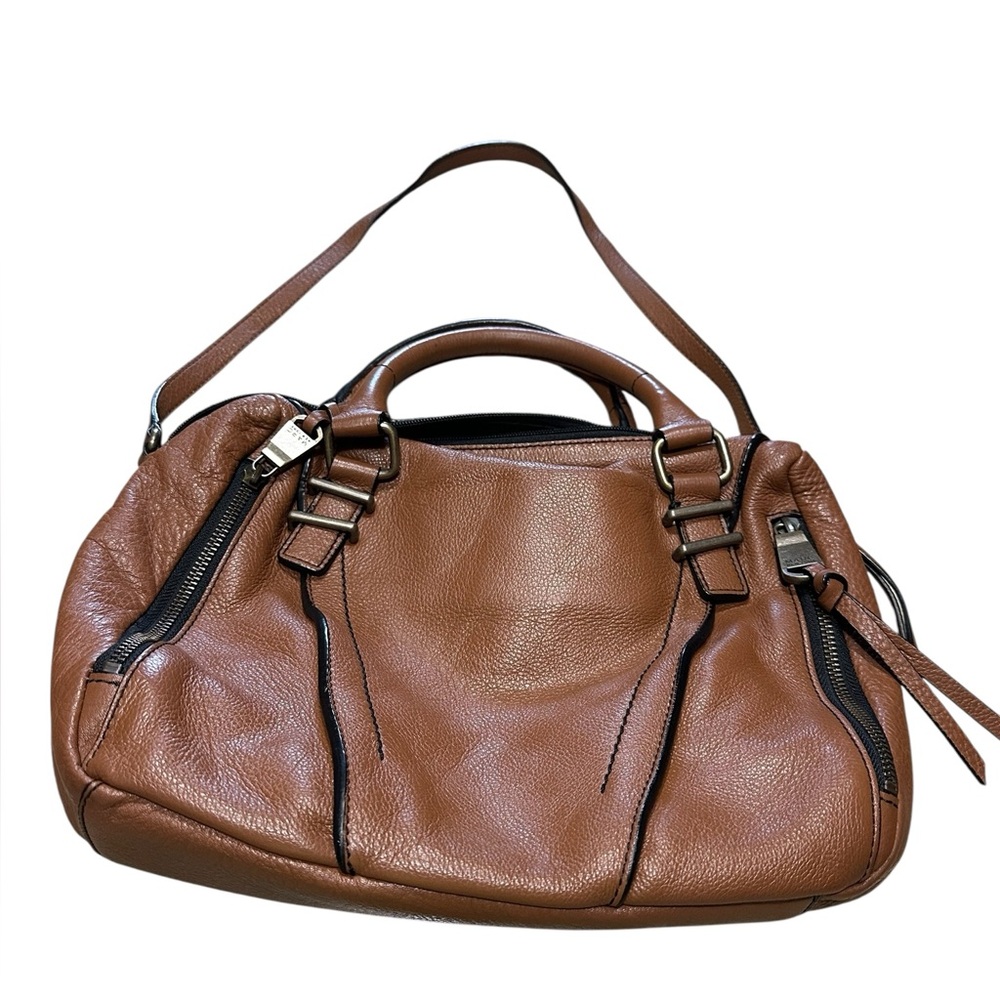 Marc New York Chocolate Brown and Black Leather Shoulder Purse/Handbag
